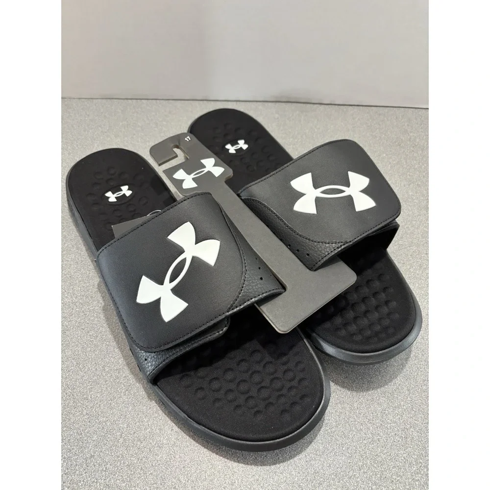 New Under Armour Mens Ignite Pro Slide‎ Athletic Sandals  Size 17 Black